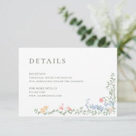 Meadow Pastel - Französische Rose Hochzeitdetails Begleitkarte