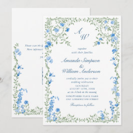 Meadow Pastel French Rose Floral Wedding QR-Code Einladung