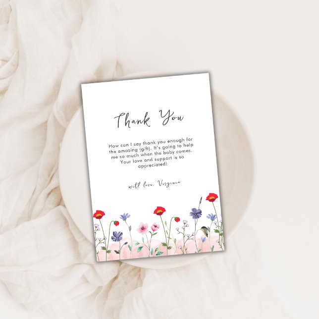 Meadow Summer Wildblume Babydusche Dankeskarte (Meadow Summer Wildflower Baby Shower Thank You Card)