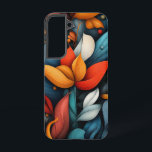 Meadow Waltz Samsung Galaxy Hülle<br><div class="desc">Ein lebhafter Tanz mit Blumensprigs in Creme und Orange über blassfarbenen Pastellfarben.</div>