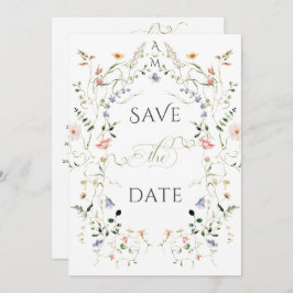Meadow Wildblume Rustic Boho Foto Wedding Save The Date