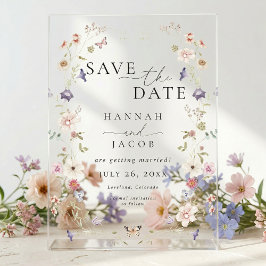 Meadow Wildflower Floral Photo Wedding Acryleinladungen