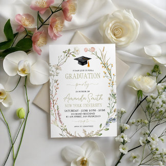 Meadow Wildflower Graduation Party Invite Einladung