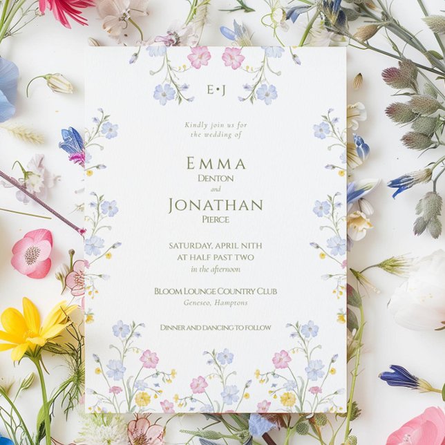 Meadow Wildflower Green Garden Wedding Invitation Einladung (Von Creator hochgeladen)