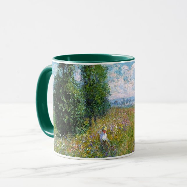 Meadow with Poplars von Claude Monet Tasse (Vorderseite Links)