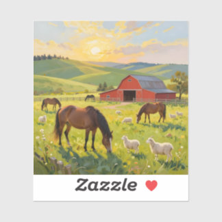 Meadowlight Morning - Quadratische Vinylfolie  Aufkleber
