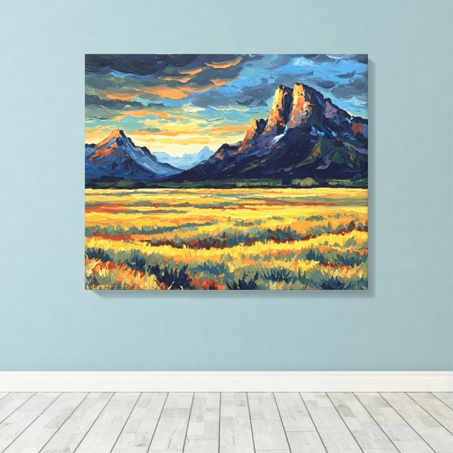 Meadows and Mountains Leinwanddruck (Insitu (Holzboden))