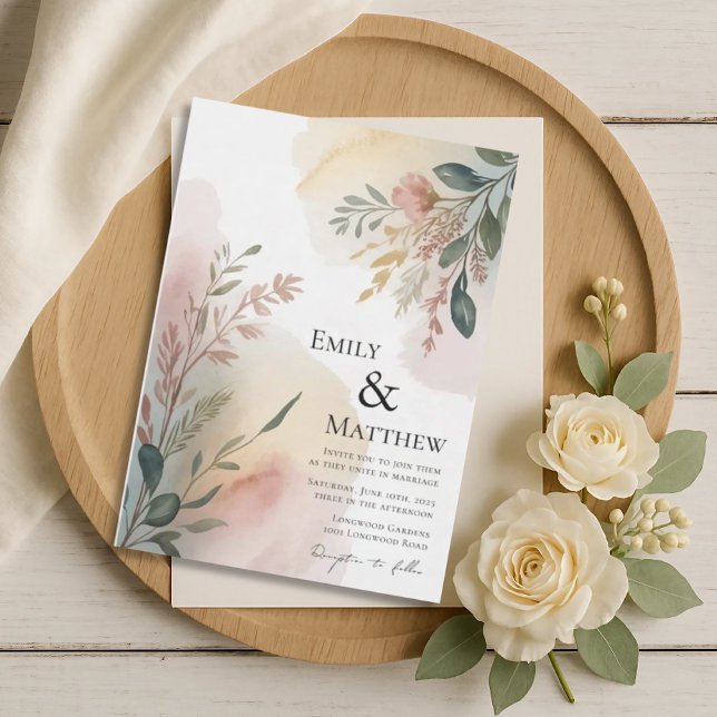 Meadows Watercolor Wedding Invitation (Créateur téléchargé)
