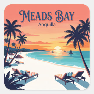 Meads Bay The Valley Anguilla Quadratischer Aufkleber