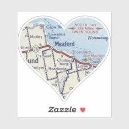 Meaford Ontario Vintag Map Aufkleber