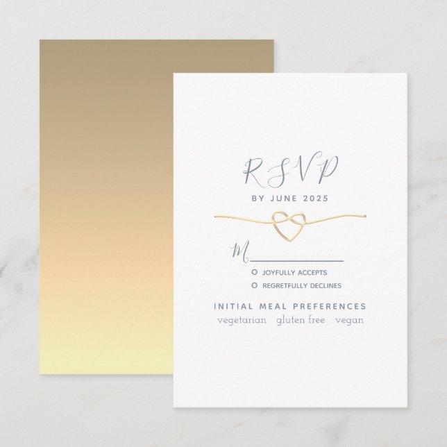 Meal Choice Hochzeit RSVP Karte (Vorne/Hinten)