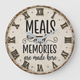 Meals and Memories Farmhouse Kitchen Große Wanduhr