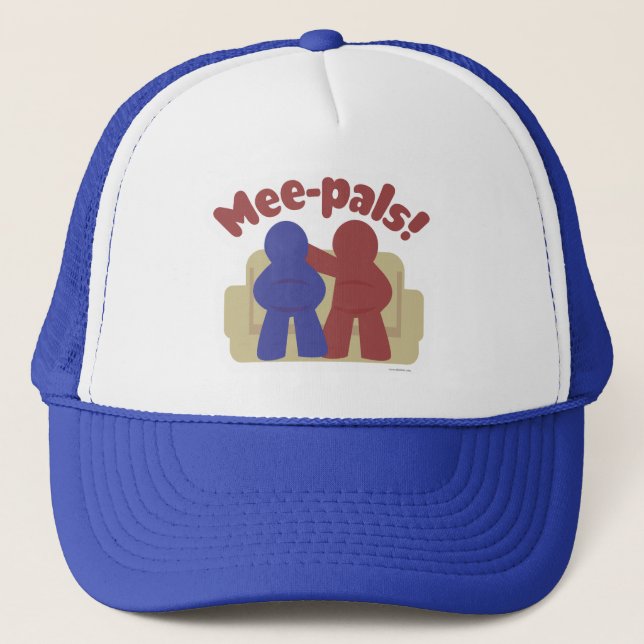 Meals Pals Funny Meeple Gamer Friends Cartoon Truckerkappe (Vorderseite)