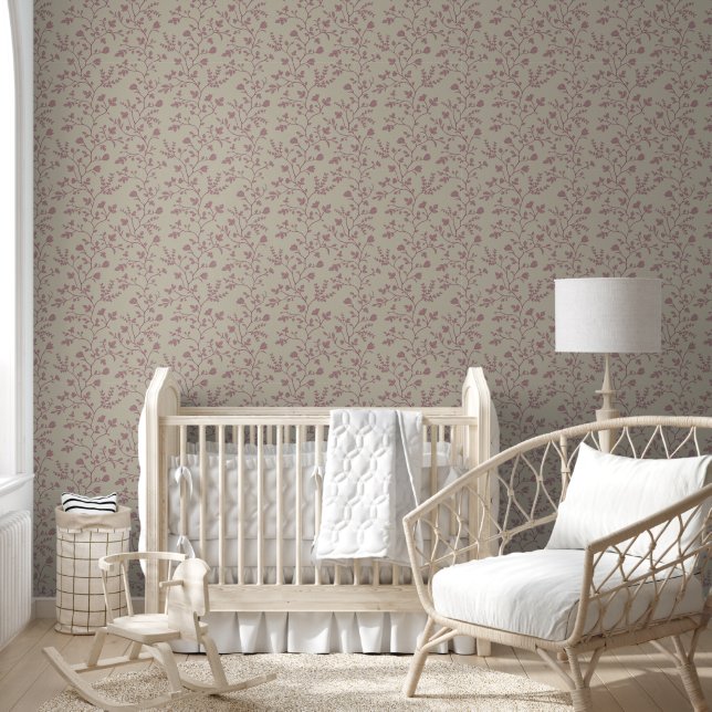 Meandern Botanicals XL dusky Blume und Blätter Tapete (Kinder)