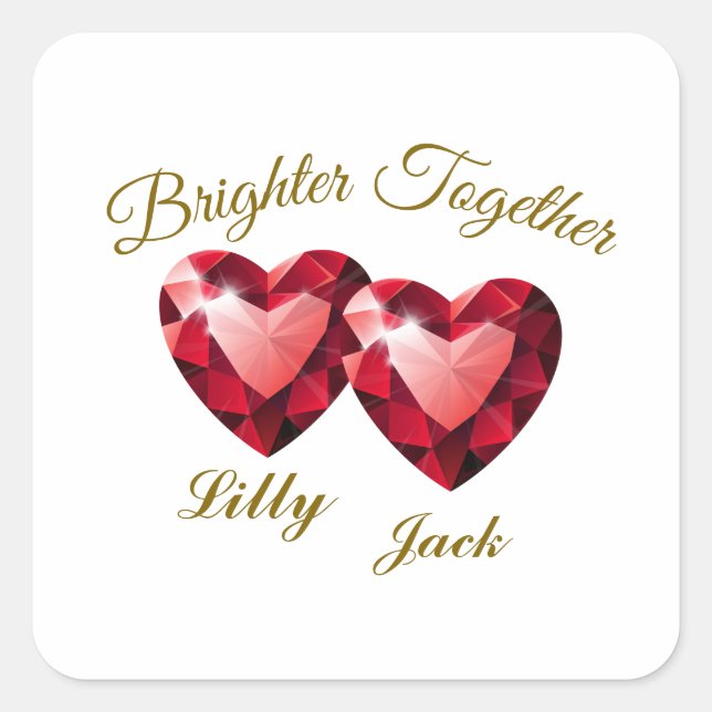 Meaningful Gift  – Elegant Love Quadratischer Aufkleber (Vorderseite)