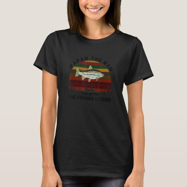 Meaningful PAPAW Man Myth Legend Salmon Fishing T-Shirt (Vorderseite)