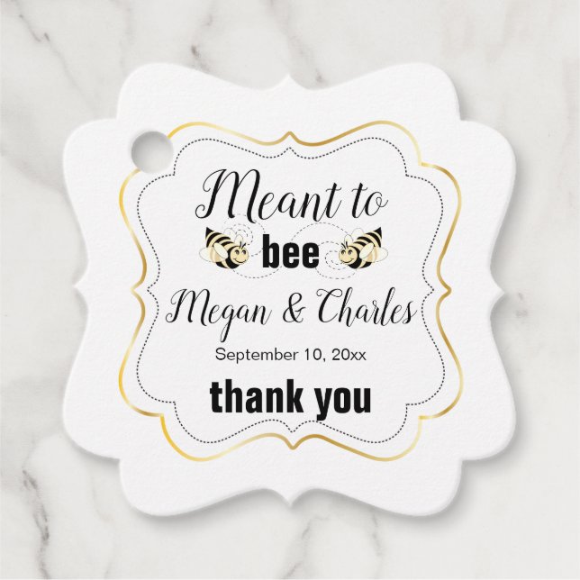 Meant Bee Quote Foto Hochzeit Vielen Dank Geschenkanhänger (Vorderseite)
