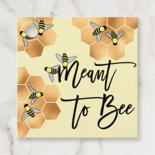 Meant Bee Quote Gold Honeycomb Brautparty Geschenkanhänger