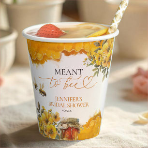Meant To Bee Aquarell Florale Hochzeitsdusche Pappbecher
