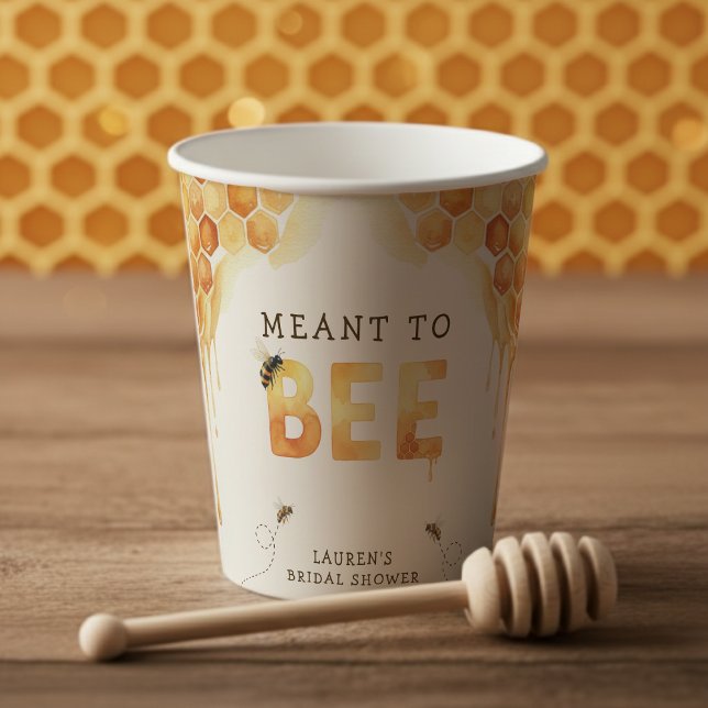 Meant to Bee Honeycomb Watercolor Bridal Shower Pappbecher (Meant to Bee Honeycomb Watercolor Bridal Shower Paper Cups
)