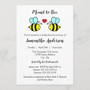 Meant to Bee - Invitation de la douche nuptiale