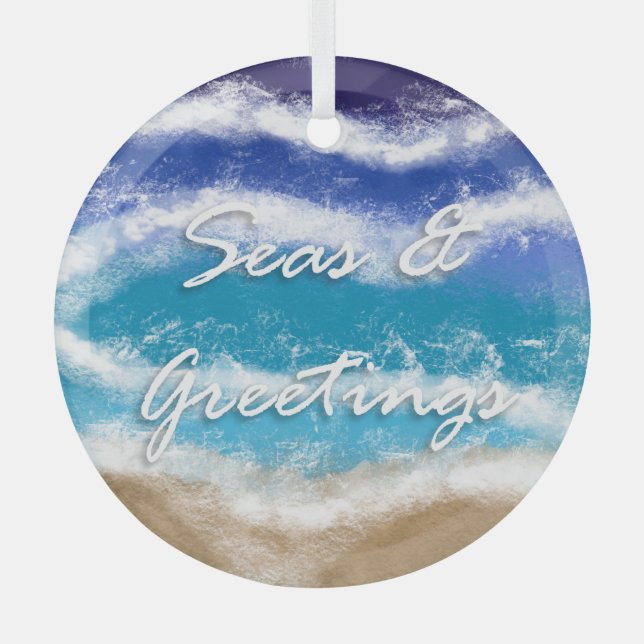 Meas & Greetings | Weihnachten an der Küste Ornament Aus Glas (Vorderseite)