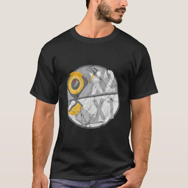 Measure Twice Cut Once Dads Carpentry Woodworking T-Shirt (Vorderseite)