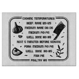 Meat Cooking Temps Schneidebrett