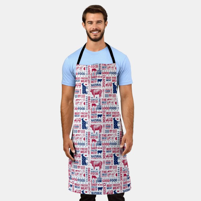 Meat Department Butcher Work Schürze (Getragen)