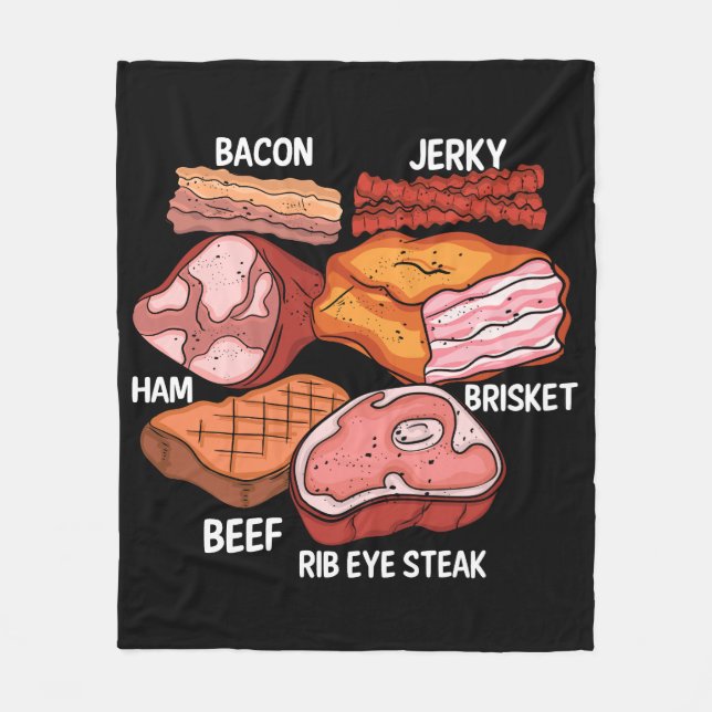 Meat Lover Men Barbecue Brisket Steak Grill GRILLE Fleecedecke (Vorderseite)