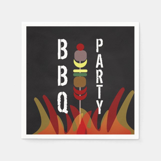 Meat Skewers GRILLEN Cook Out Party Serviette (Vorderseite)