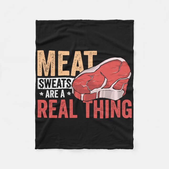 Meat Sweats Are A Real Thing Bbq Enthusiast  Fleecedecke (Vorderseite)