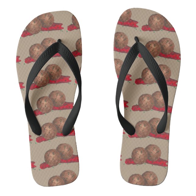 Meatballs Marinara Meatball Italienische Küche Flip Flops (Fußbett)