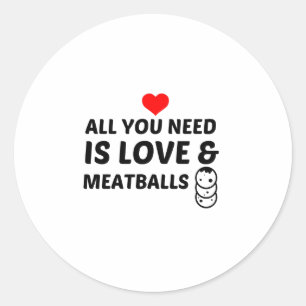 MEATBALLS UND LIEBE RUNDER AUFKLEBER