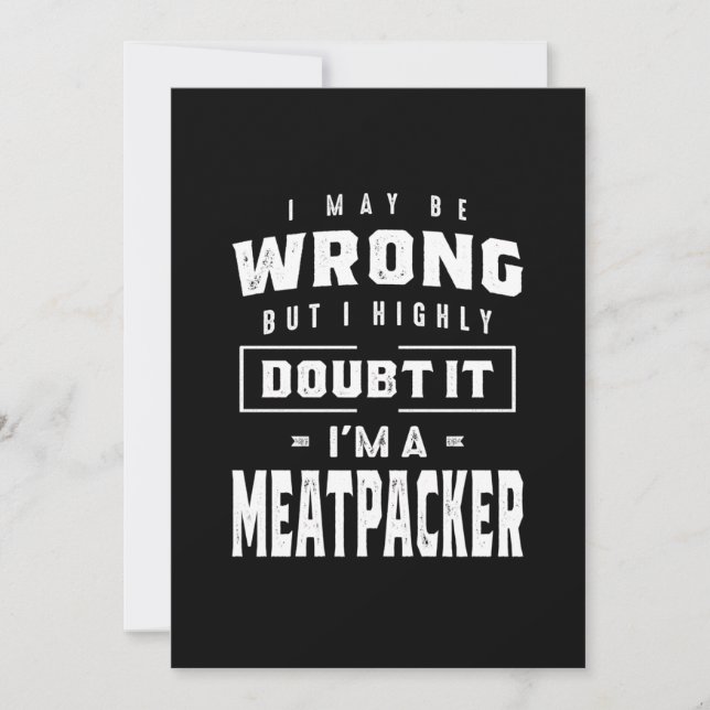 Meatpacher Job Title T-Shirt Geschenk für Männer F Dankeskarte (Vorderseite)