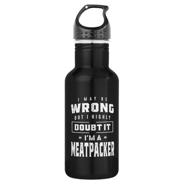 Meatpacher Job Title T-Shirt Geschenk für Männer F Edelstahlflasche (Vorderseite)