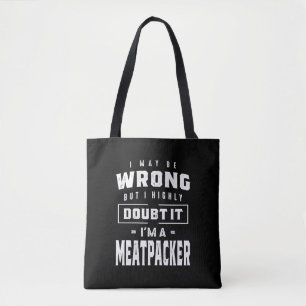 Meatpacher Job Title T-Shirt Geschenk für Männer F Tasche