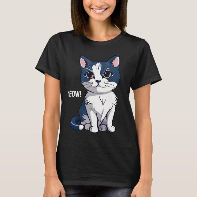 Meau! Katze T-Shirt (Vorderseite)
