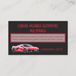 Mecánico Automotriz Business Card Visitenkarte