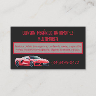 Mecánico Automotriz Business Card Visitenkarte