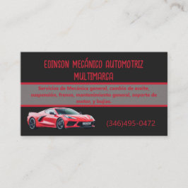 Mecánico Automotriz Tarjetas Rojo Negro Visitenkarte
