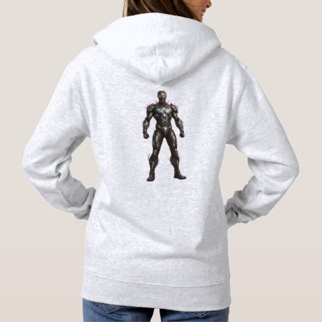 Mech Warrior Hero Pullover SciFi Gamer BOLD (Dos)