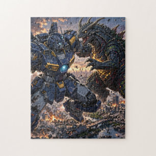 Mecha gegen Kaiju-Stadtschlacht