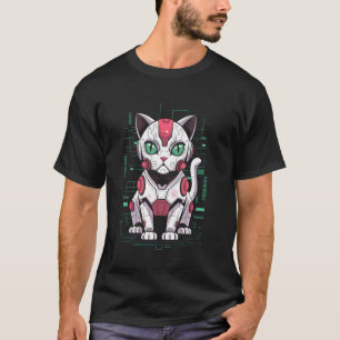 Mecha-Katzen-Roboter-Android-Cyborg-Mama-Papa-Kind T-Shirt