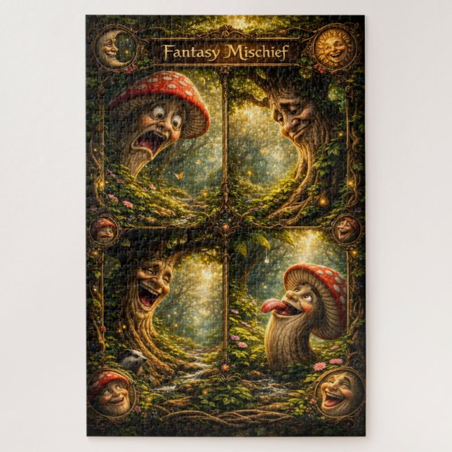 Méchanceté fantastique, puzzle de la forêt enchant (Vertical)