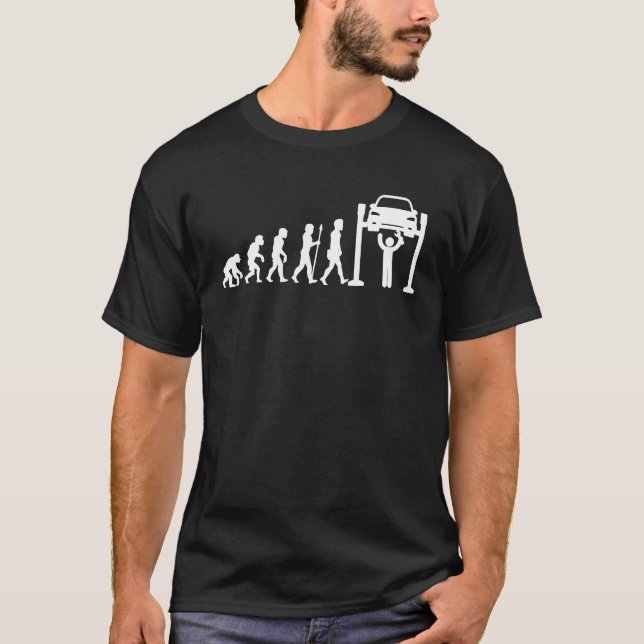 Mechanic Evolution Auto Mechaniker Weihnachten T-Shirt (Vorderseite)