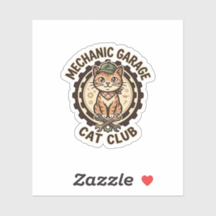 Mechanic Garage Katze POD Vektorgrafik - Mechanic Aufkleber