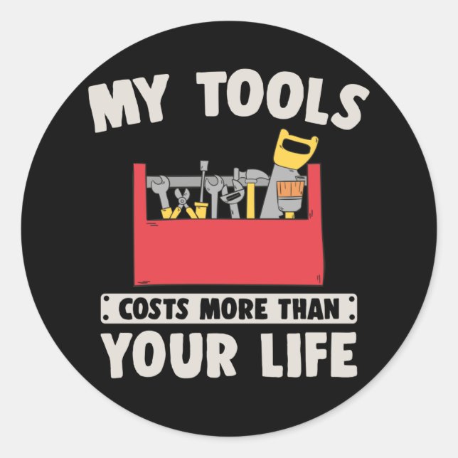 Mechanic Handyman Vater Tools Runder Aufkleber (Vorderseite)