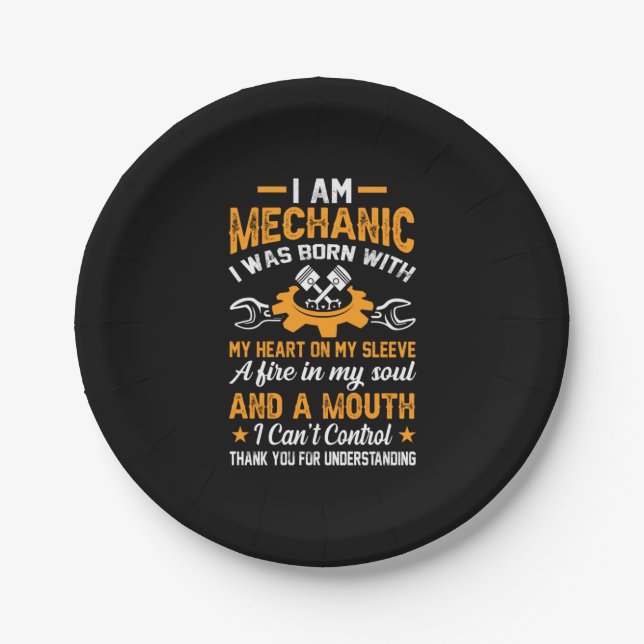 Mechanic I Am Mechanic Pappteller (Vorderseite)