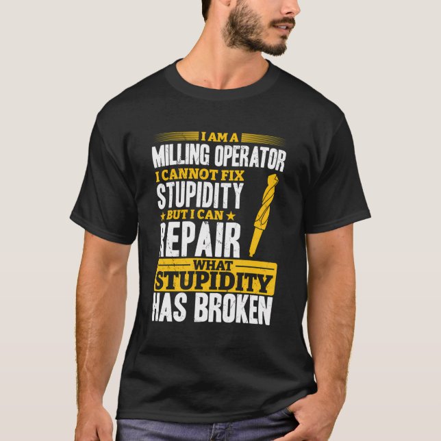 Mechanic Ich repariere war Dummheit Kapu T-Shirt (Vorderseite)